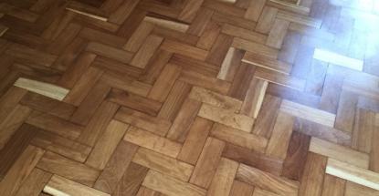 The restored wooden floor at Bulange, Mengo