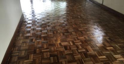 Restorative work on a wooden floor at a private residence